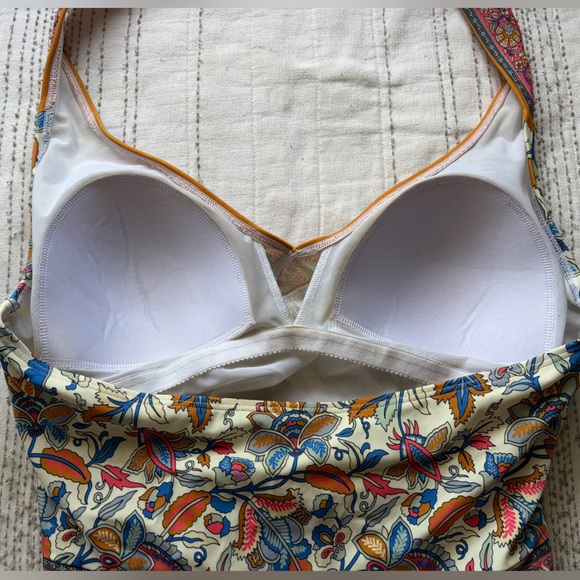 Porto V Neck BODEN Floral Halter One-Piece Swimsuit - Picture 3 of 4